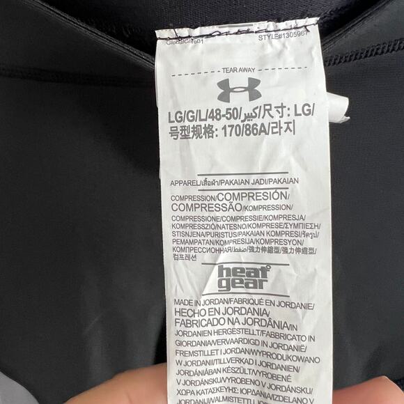 Under Armour HeatGear Compression Leggings Black Green Gray Ankle Sz L - Picture 2 of 4